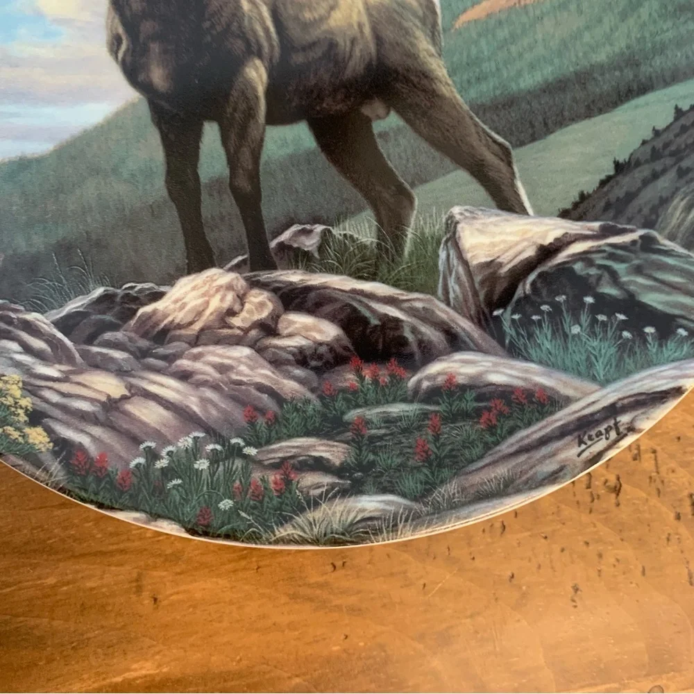 The Big Horn Sheep Decorative Plate by Paul Krapf from Dominion China Ltd.